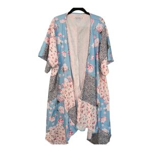 Floral Patchwork Kimono - Blue and Pink